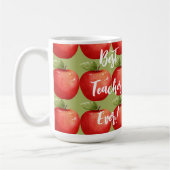 おいしい赤りんごの束の最高の先生 コーヒーマグカップ (左)
