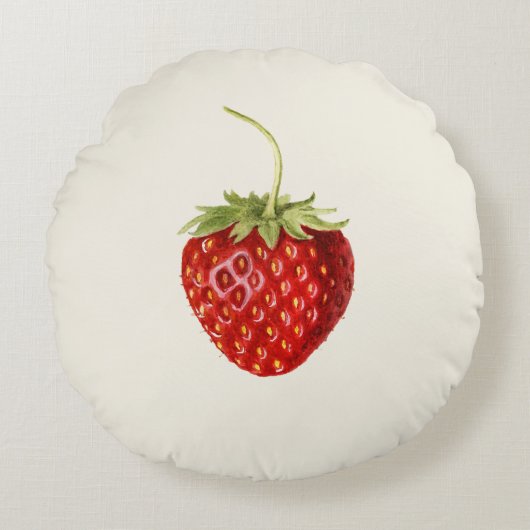おいしい赤イチゴ(by Louis C.C. Krieger) ラウンドクッション (正面)