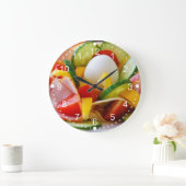 おいしい野菜サラダ食品写真 ラージ壁時計 (ホーム)