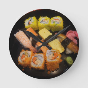 おいしい食べ日本のる寿司 ラウンド壁時計