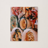 おいしい食べ物フェスティバルプラッタチーズオリーブ ジグソーパズル (縦)