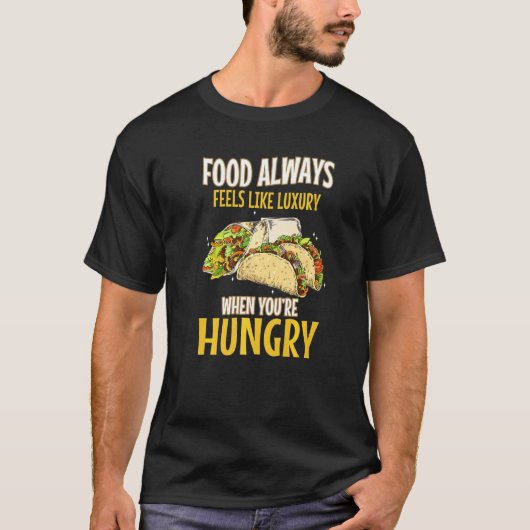 おいしい食べ物空腹タコ肉野菜メキシコ料理 Tシャツ (正面)