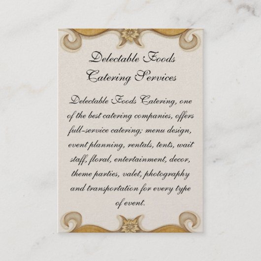 おいしい食べ物 名刺 (正面)