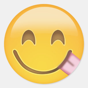 おいしい食糧Emojiを満喫する顔 ラウンドシール