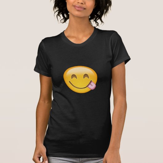 おいしい食糧Emojiを満喫する顔 Tシャツ (正面)