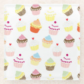 おいしい飾誕生日カップケーキ ガラスコースター (正面)