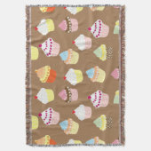 おいしい飾誕生日カップケーキ スローブランケット (正面縦)
