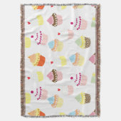 おいしい飾誕生日カップケーキ スローブランケット (正面縦)