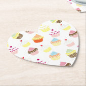 おいしい飾誕生日カップケーキ ペーパーコースター (アングル)