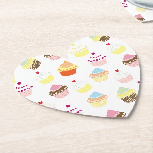 おいしい飾誕生日カップケーキ ペーパーコースター (アングル)