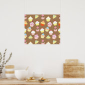 おいしい飾誕生日カップケーキ ポスター (キッチン)