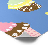 おいしい飾誕生日カップケーキ ポスター (角)