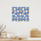 おいしい飾誕生日カップケーキ ポスター (キッチン)