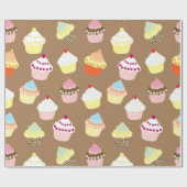 おいしい飾誕生日カップケーキ ラッピングペーパー (フラット)
