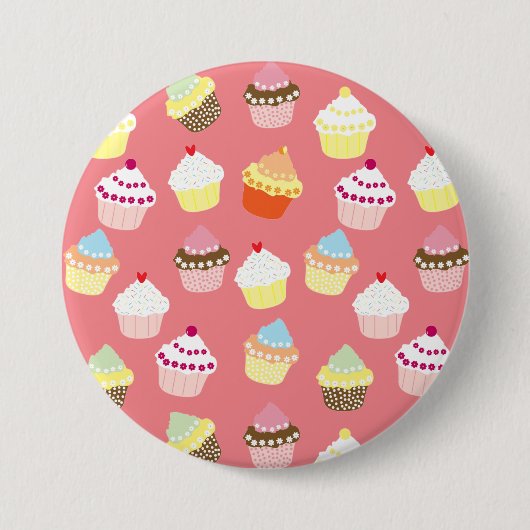 おいしい飾誕生日カップケーキ 缶バッジ (正面)