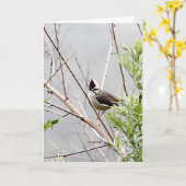 おいしい髪の日/台湾ゆひな鳥かわいい誕生日 カード (黄色い花)