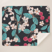 おいしい、ジューシーなさくらんぼ。シームレスなバックグラウンド  シェルパブランケット (正面(横))