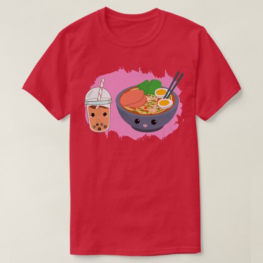 おいしいTシャツラーメン丼とボバブルテ Tシャツ (デザイン正面)