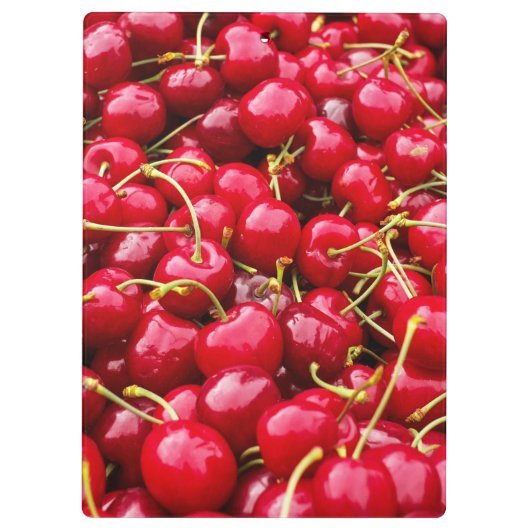 おいしくかわいく赤いさくらんぼは写真実を結びます クリップボード (裏面)