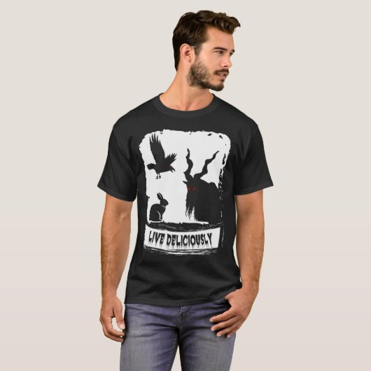 おいしくサタンのヤギ魔術ルシファーを生きる Tシャツ (正面フル)