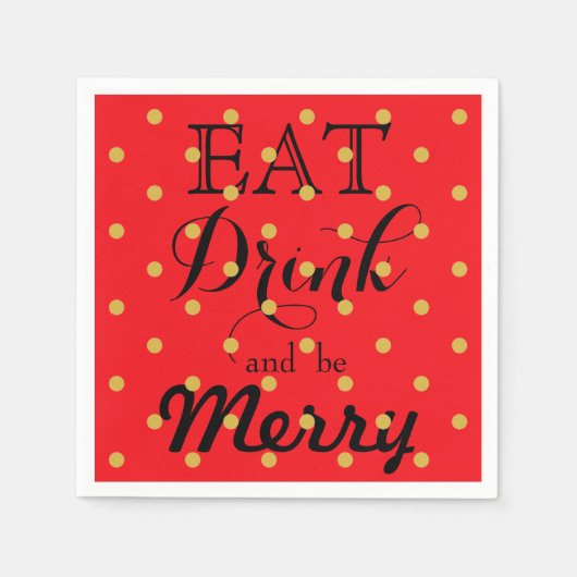 おいしく飲んで楽しく！ | 水玉模様 スタンダードカクテルナプキン (正面)