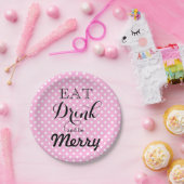 おいしく飲んで楽しく! | 水玉模様 ペーパープレート (パーティー)