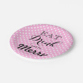 おいしく飲んで楽しく! | 水玉模様 ペーパープレート (アングル)