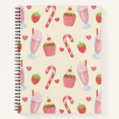 おいしさと甘いかわいいの渦巻き型ノート ノートブック (正面)