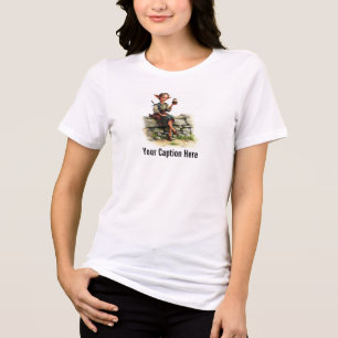 おいしそうなケーキを手にしたスクラフィ小妖精や小人 トライブレンドTシャツ