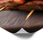 おいしそうなシシケバブと野菜 ポスター (角)