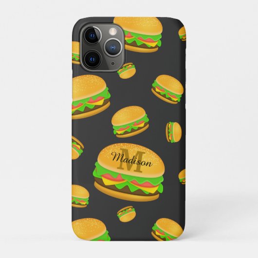 おいしそうなハンバーガーのモノグラム柄 カジュアルで楽しい Case-Mate iPhoneケース (裏)