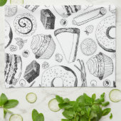 おいしそうな柄 キッチンタオル (折り畳み)