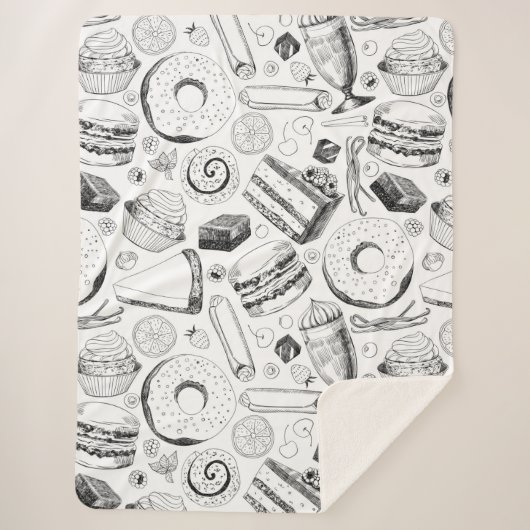 おいしそうな柄 シェルパブランケット (正面)