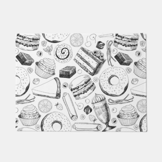 おいしそうな柄 ドアマット (正面)