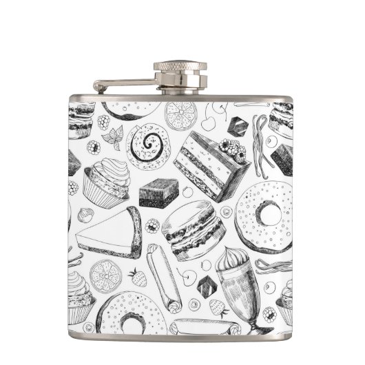 おいしそうな柄 フラスク (正面)