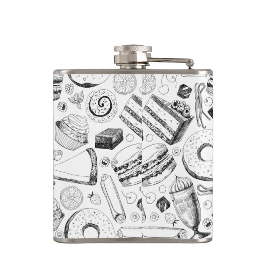 おいしそうな柄 フラスク (裏面)