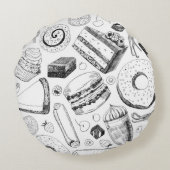 おいしそうな柄 ラウンドクッション (裏面)