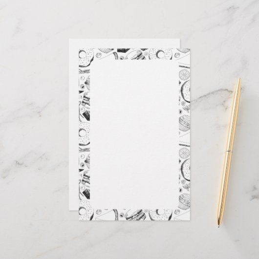 おいしそうな柄 便箋 (正面/裏面インサイチュ)