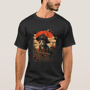 おいすてき前足!CatとPiratの海賊デザイン Tシャツ
