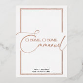 おいで、エマニュエル! キリストの降誕のクリスマス 箔シーズンカード (正面)