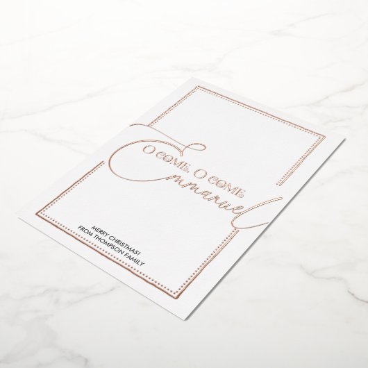 おいで、エマニュエル! キリストの降誕のクリスマス 箔シーズンカード (回転した状態)