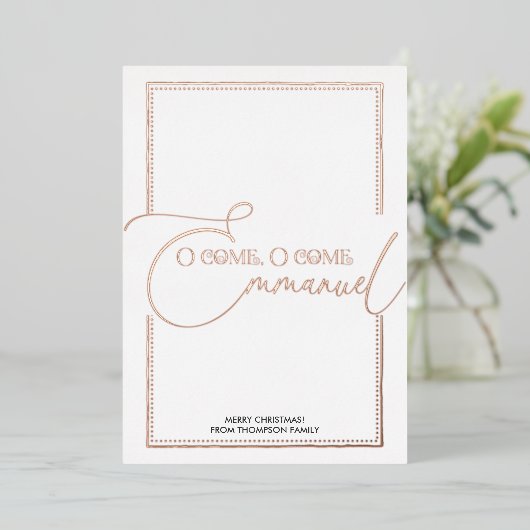 おいで、エマニュエル! キリストの降誕のクリスマス 箔シーズンカード (立ち正面)