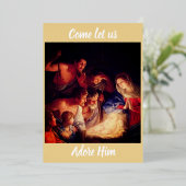 おいで、我々と共に彼を崇めよう ホリデーカード箔 箔シーズンカード (立ち正面)