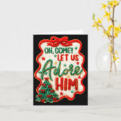 おいで、我々と共に彼を崇めよう 編み物 かぎ針編み クリスマス 降誕 カード (黄色い花)