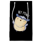 おいオウルおもしろいフクロウPUNダークブルー スモールペーパーバッグ (正面)