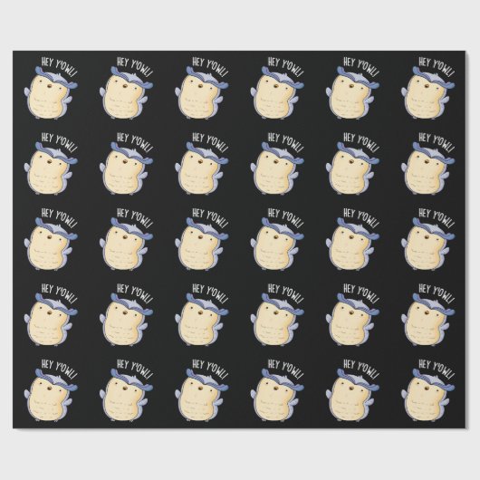 おいオウルおもしろいフクロウPUNダークブルー ラッピングペーパー (フラット)