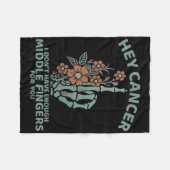 おいガン中指が足りない フリースブランケット (正面(横))