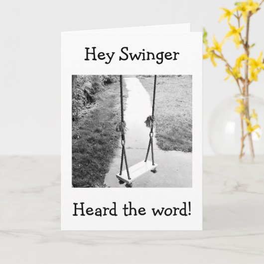 おいスウィンガー40の知らせを聞け！誕生日 カード (黄色い花)