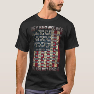 おいスノーフレーク君は特別なアメリカ国旗じゃない Tシャツ