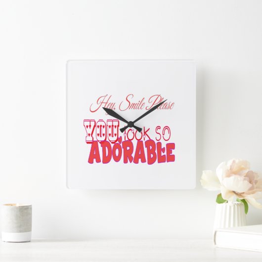 おいスマイルだ スクエア壁時計